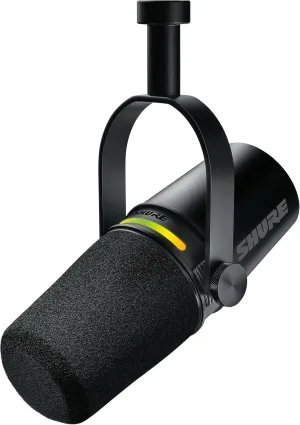 Shure MV7  Podcast Dynamic Microphone. OBS Certified, Enhanced Audio, LED Touch Panel, USB-C & XLR Outputs, Auto Level Mode, Digital Pop Filter, Reverb Effects, Podcasting, Streaming, Recording -Black