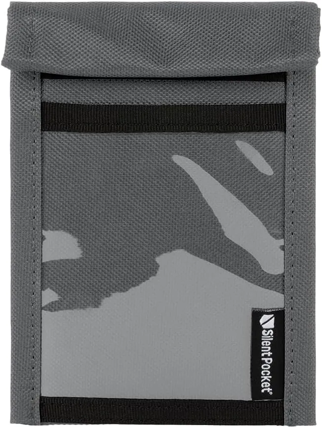 Silent Pocket SLNT Quick Access Key Fob Faraday Bag w Weatherproof Signal Blocking Nylon, Device Shielding for Key Fobs, Smart Watches - Travel, Privacy & Anti-Hacking (Charcoal Grey, Small)