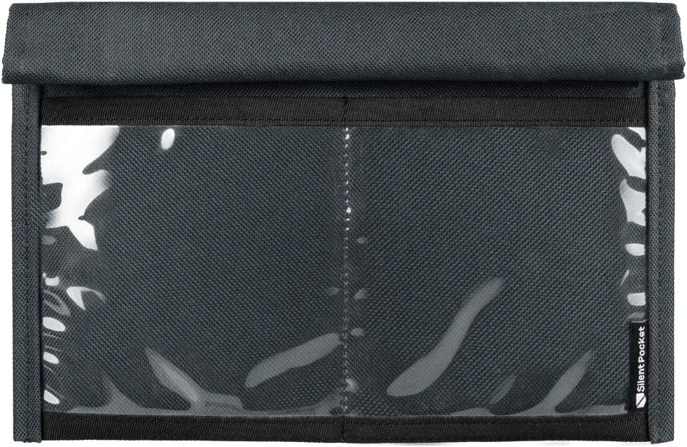 Silent Pocket SLNT Quick Access Smartphone Faraday Bag Technology - Weatherproof Signal Blocking Nylon, Device Shielding for Tablets for Travel, Privacy & Anti-Hacking (Charcoal Grey, Large)