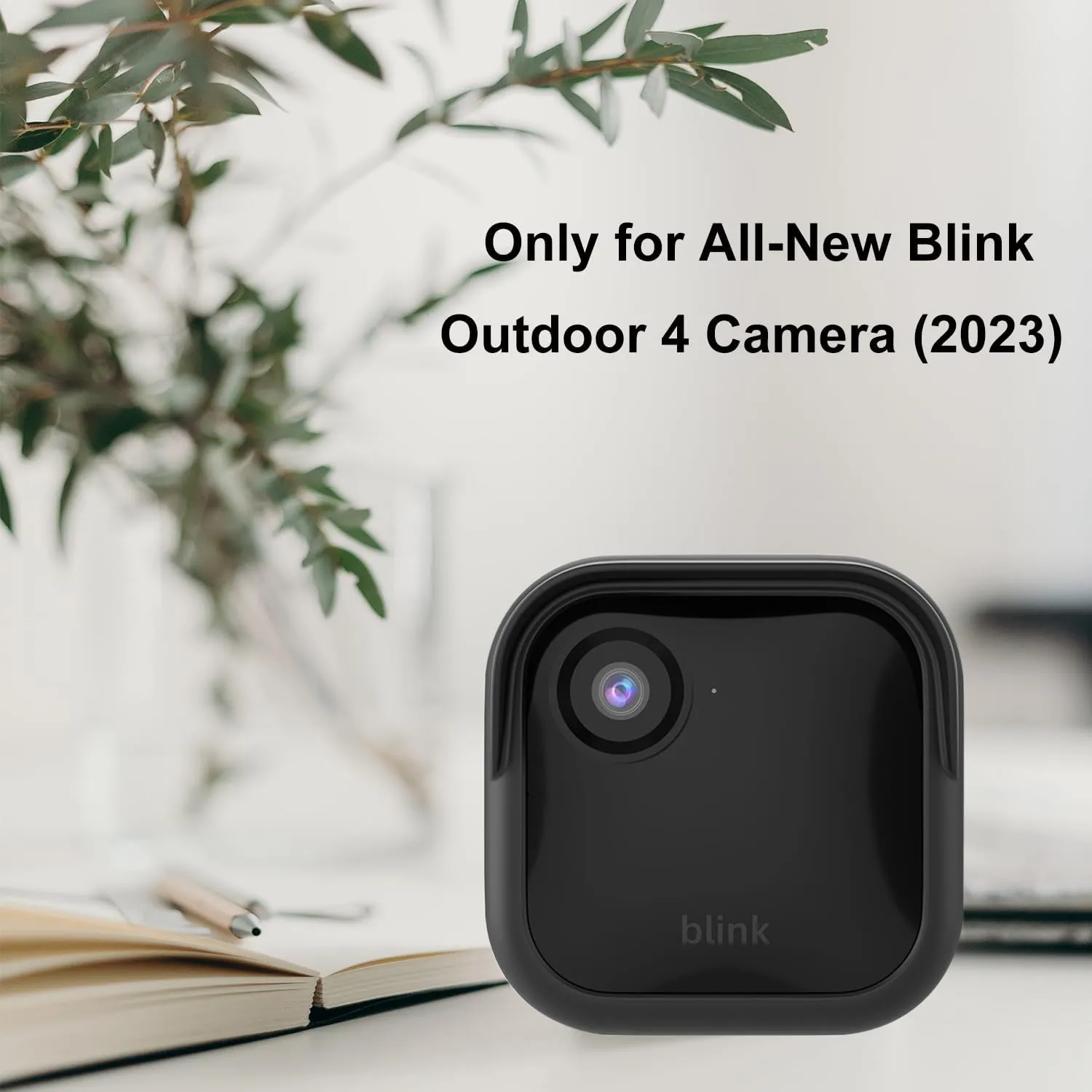 Silicone Case Cover for All-New Blink Outdoor 4 (4th Gen) - Weatherproof Protective Skin Cover with Hat Brim for All-New Blink Outdoor 4 Smart Security Camera (Black, 4 Pack)