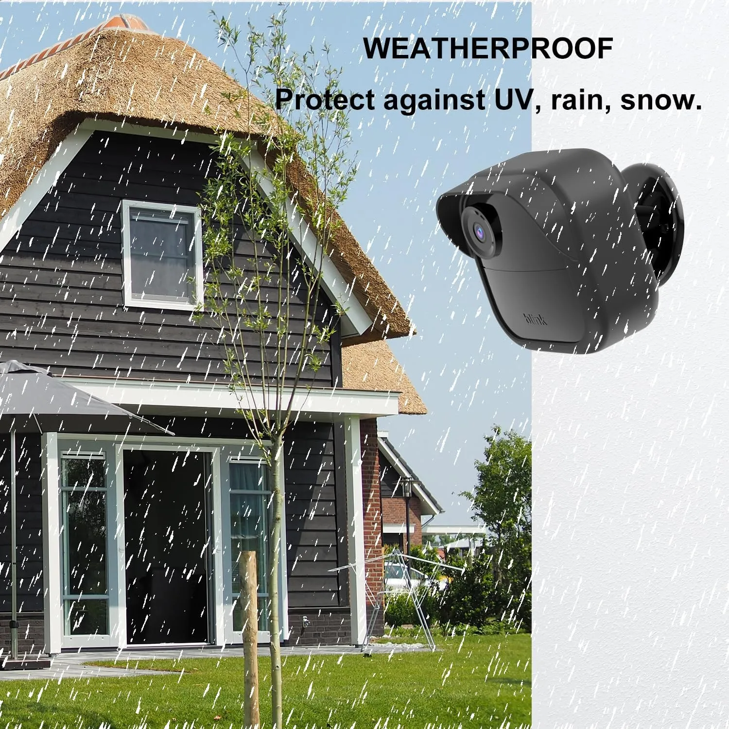Silicone Case Cover for All-New Blink Outdoor 4 (4th Gen) - Weatherproof Protective Skin Cover with Hat Brim for All-New Blink Outdoor 4 Smart Security Camera (Black, 4 Pack)