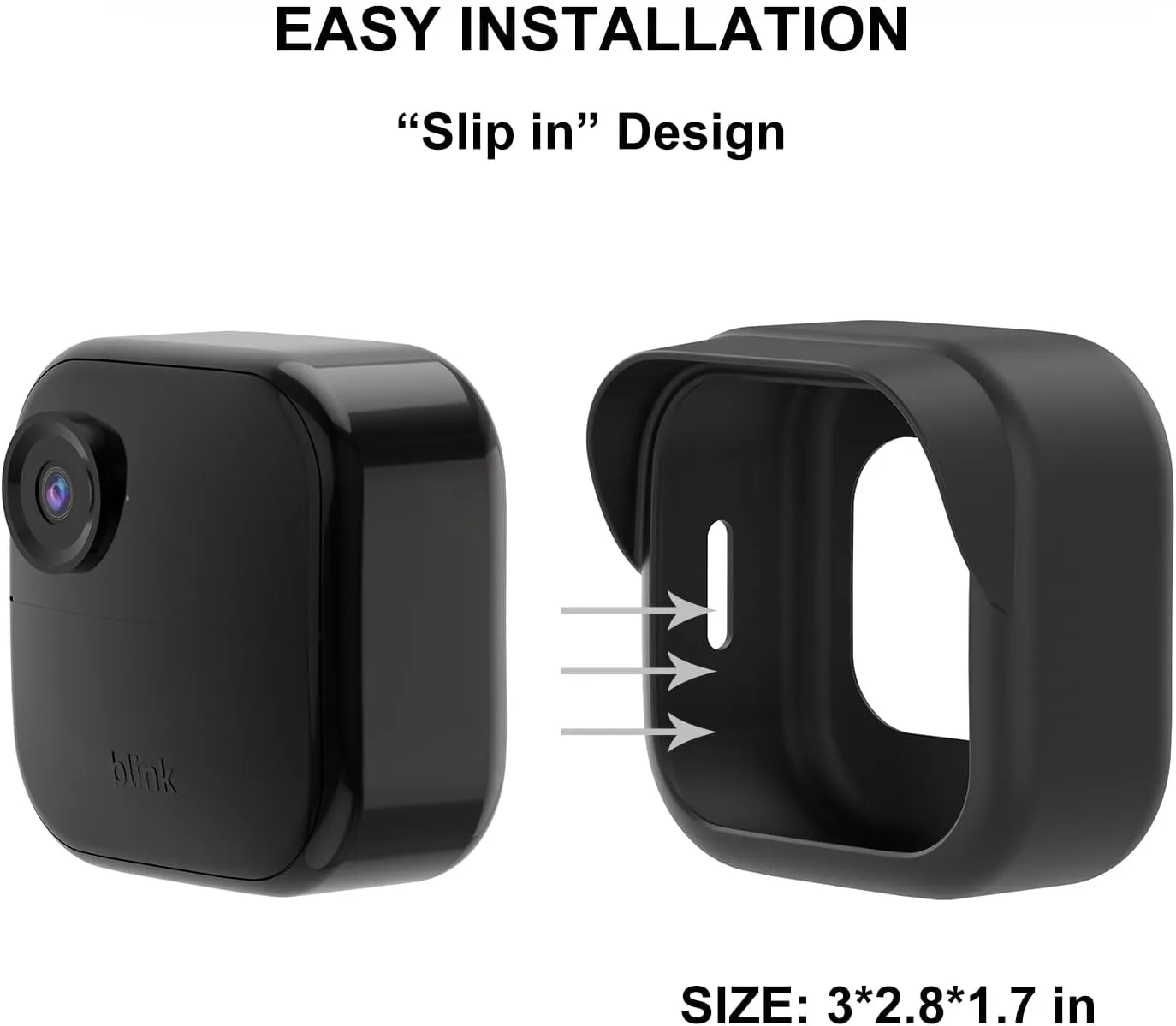 Silicone Case Cover for All-New Blink Outdoor 4 (4th Gen) - Weatherproof Protective Skin Cover with Hat Brim for All-New Blink Outdoor 4 Smart Security Camera (Black, 4 Pack)
