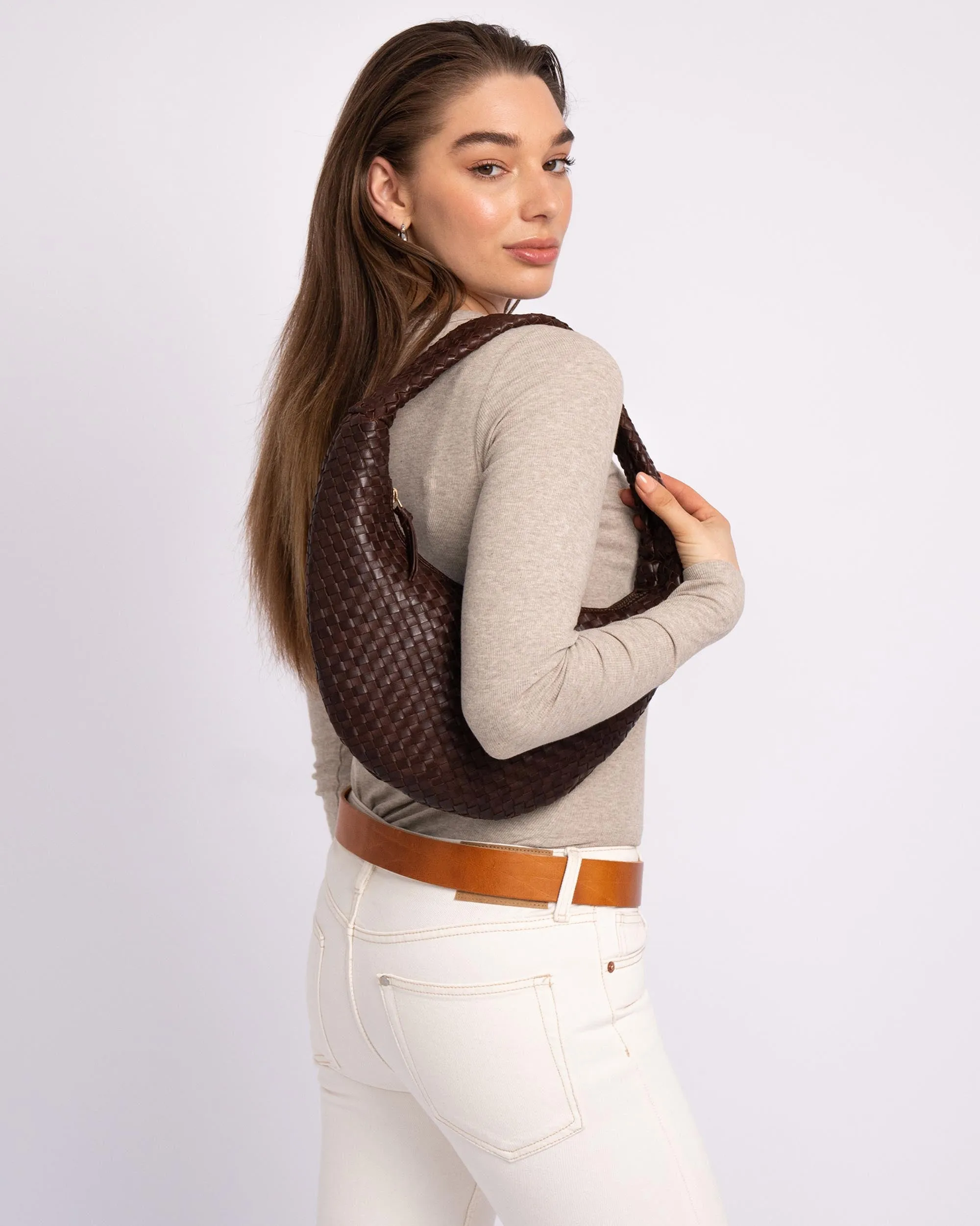 Silva | Woven Leather Hobo Bag