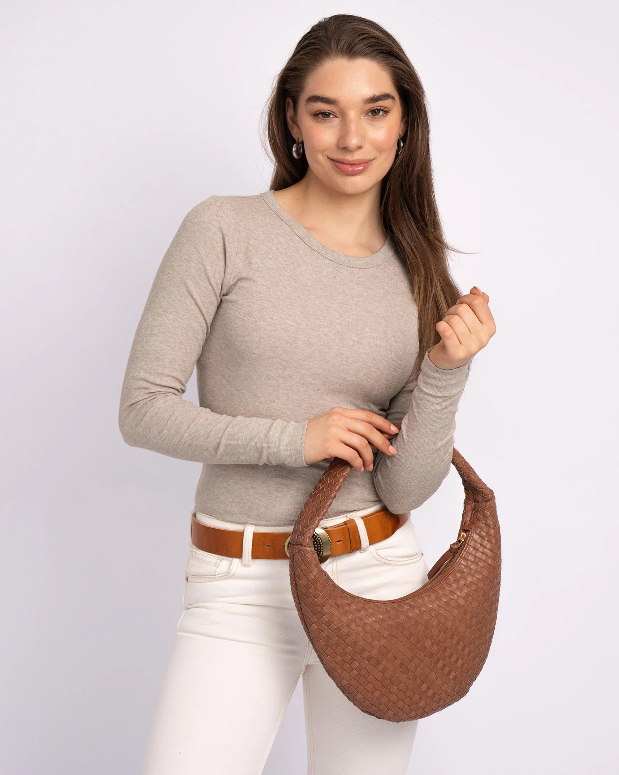 Silva | Woven Leather Hobo Bag