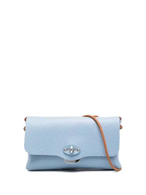 Sky Blue Leather Clutch With Minimalist Design