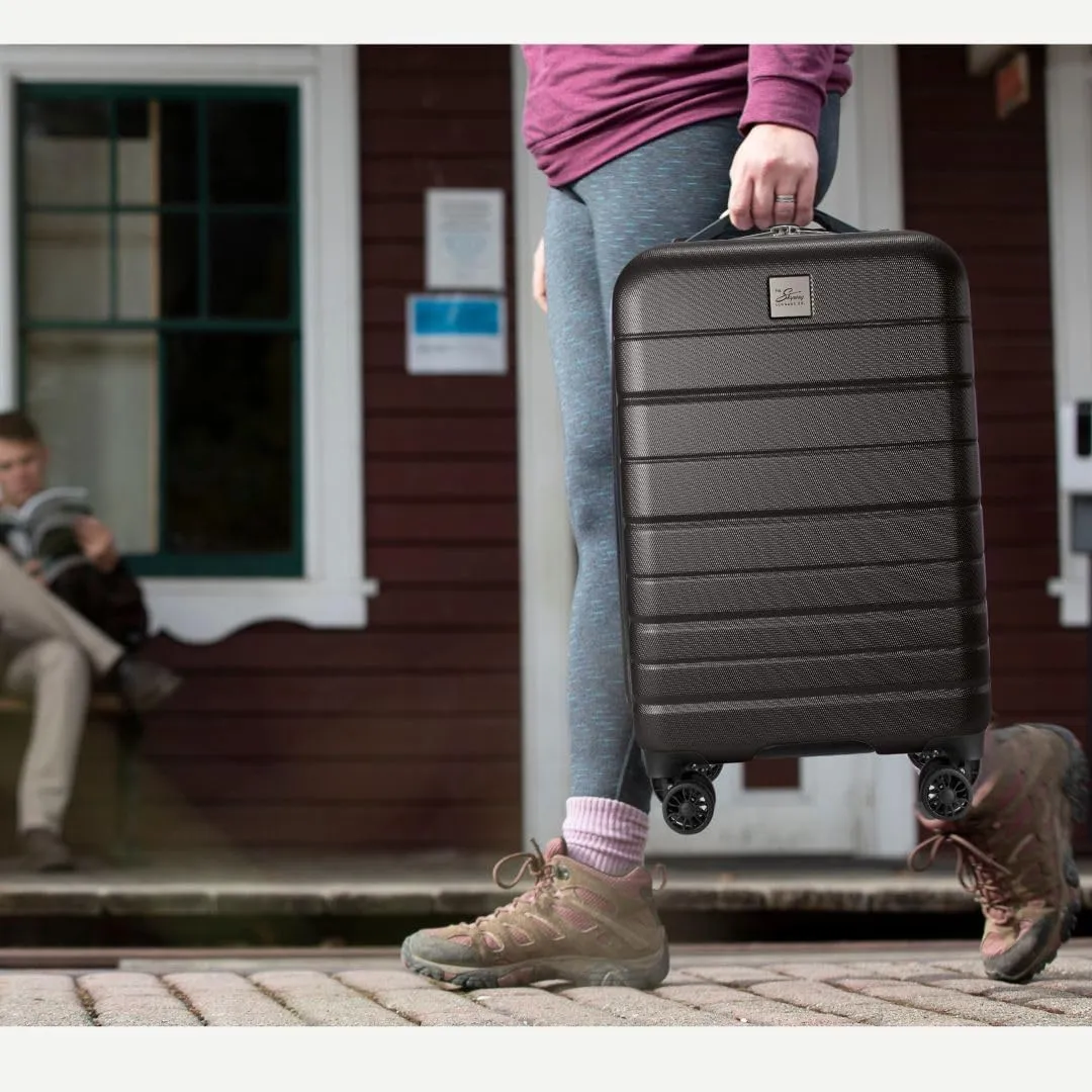 Skyway Epic 2.0 Hardside Lightweight and Durable ABS Shell Luggage, Spacious with Dual Spinning Wheels, Comfort Grip, Men and Women, 24-inch Medium Check-In, Midnight