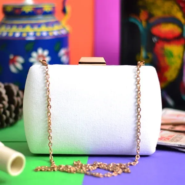 Sleek Rectangle Canvas Clutch