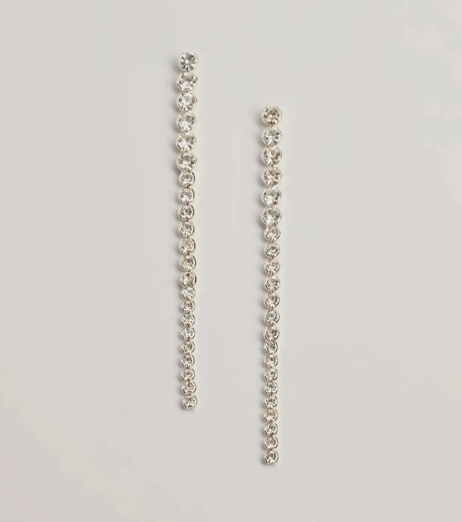 Sleek Styling Linear Rhinestone Earrings