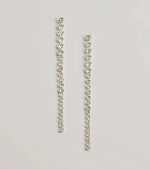 Sleek Styling Linear Rhinestone Earrings