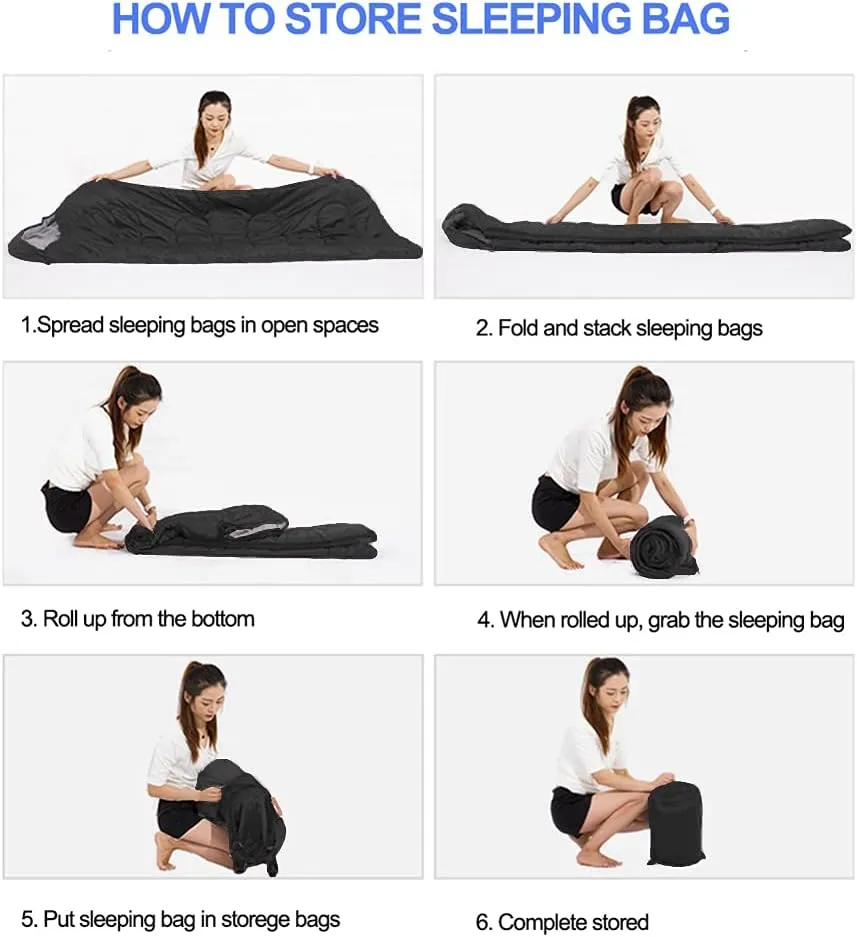 Sleeping Bag, Lightweight 3 Season Weather Sleep Bags for Kids Adults Girls Women, Microfiber Filled 5-20 Degree for Backpacking/Hiking/Camping/Mountaineering with Compression Sack
