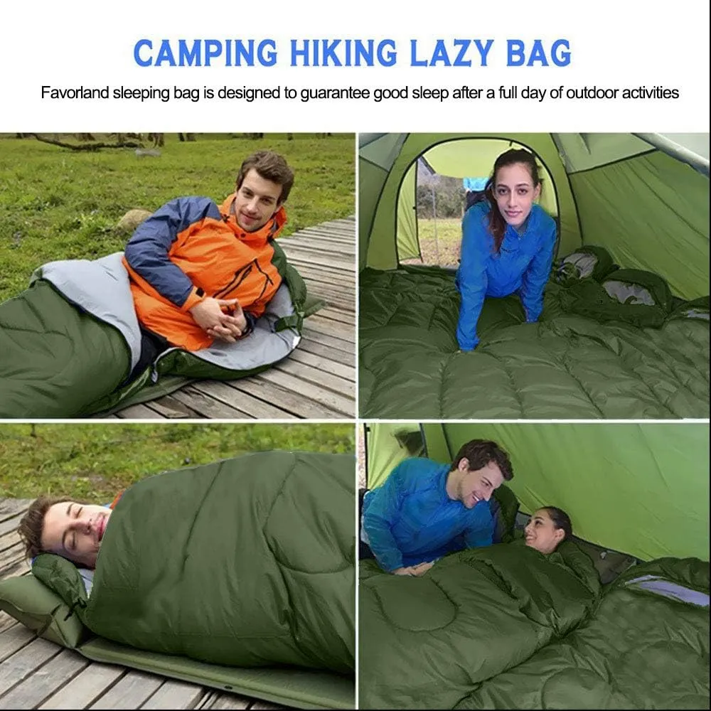 Sleeping Bag, Lightweight 3 Season Weather Sleep Bags for Kids Adults Girls Women, Microfiber Filled 5-20 Degree for Backpacking/Hiking/Camping/Mountaineering with Compression Sack