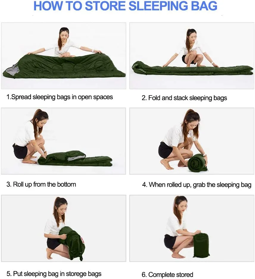 Sleeping Bag, Lightweight 3 Season Weather Sleep Bags for Kids Adults Girls Women, Microfiber Filled 5-20 Degree for Backpacking/Hiking/Camping/Mountaineering with Compression Sack