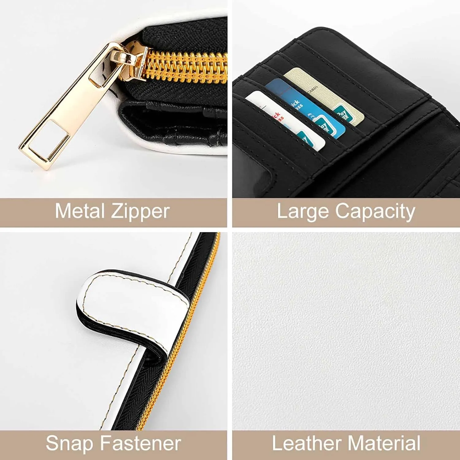 Slim Wallet for Women Men Leather Wallet,Red Pattern Credit Card Holder Clutch Purses for Women, Available in Multiple Styles