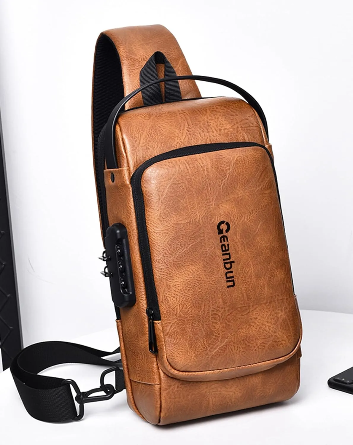 Sling Bag for Men Anti-Theft USB Crossbody Backpack Waterproof Chest Daypack
