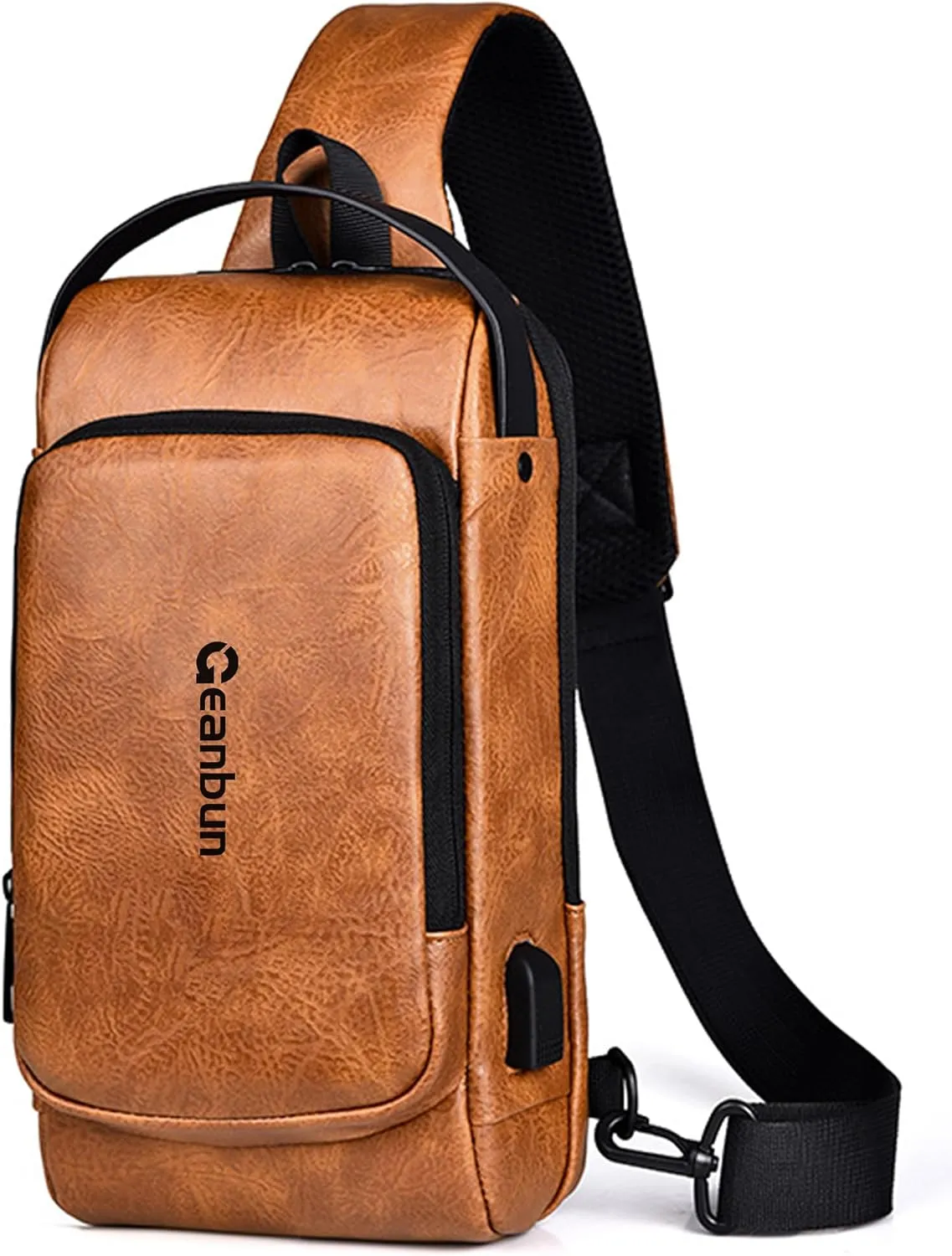 Sling Bag for Men Anti-Theft USB Crossbody Backpack Waterproof Chest Daypack