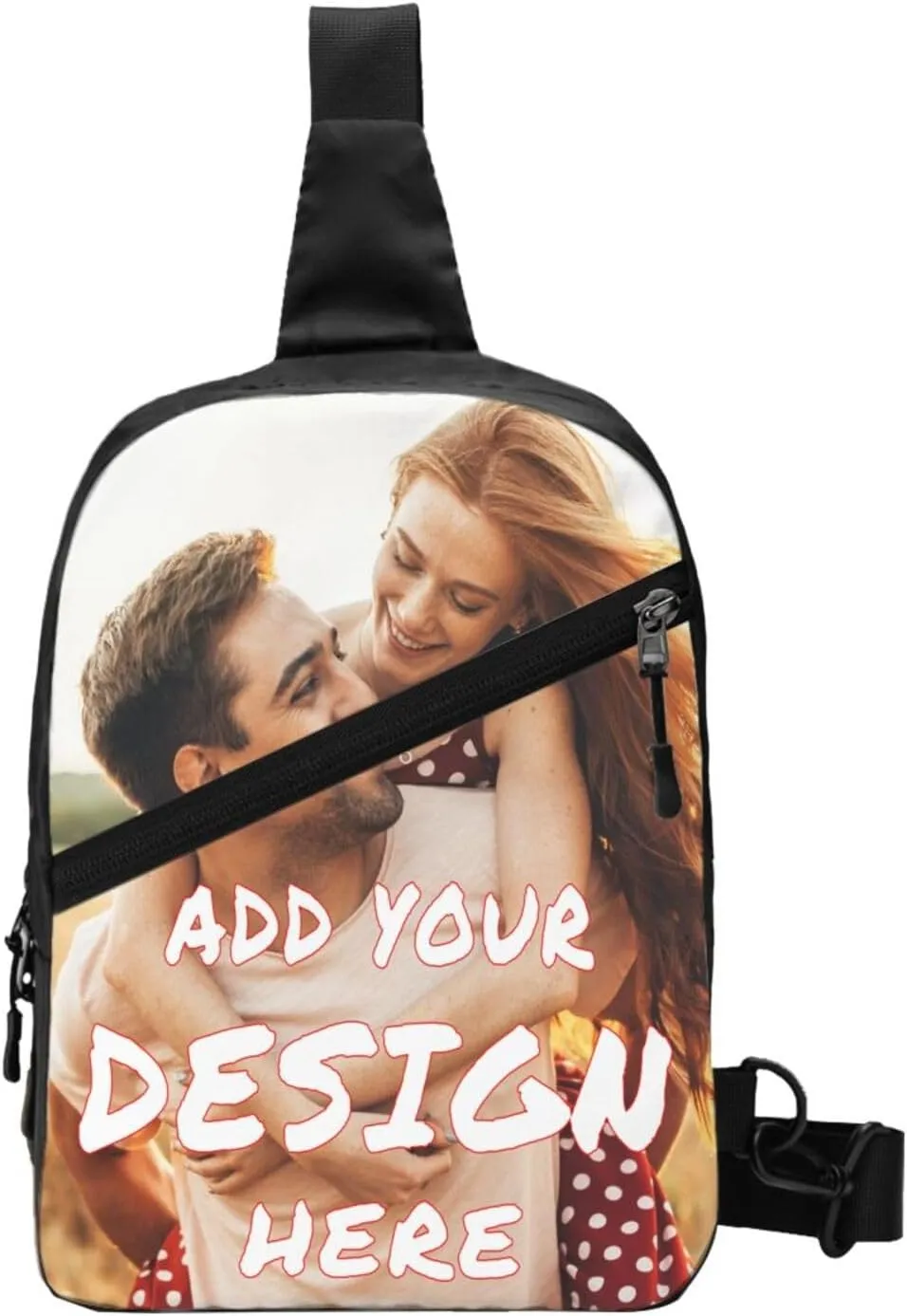 Sling Bag,Personalized Sling Bag Custom Chest Bags Add Your Photo/Text/Logo,Customizable Chest Shoulder Bag For Men Women