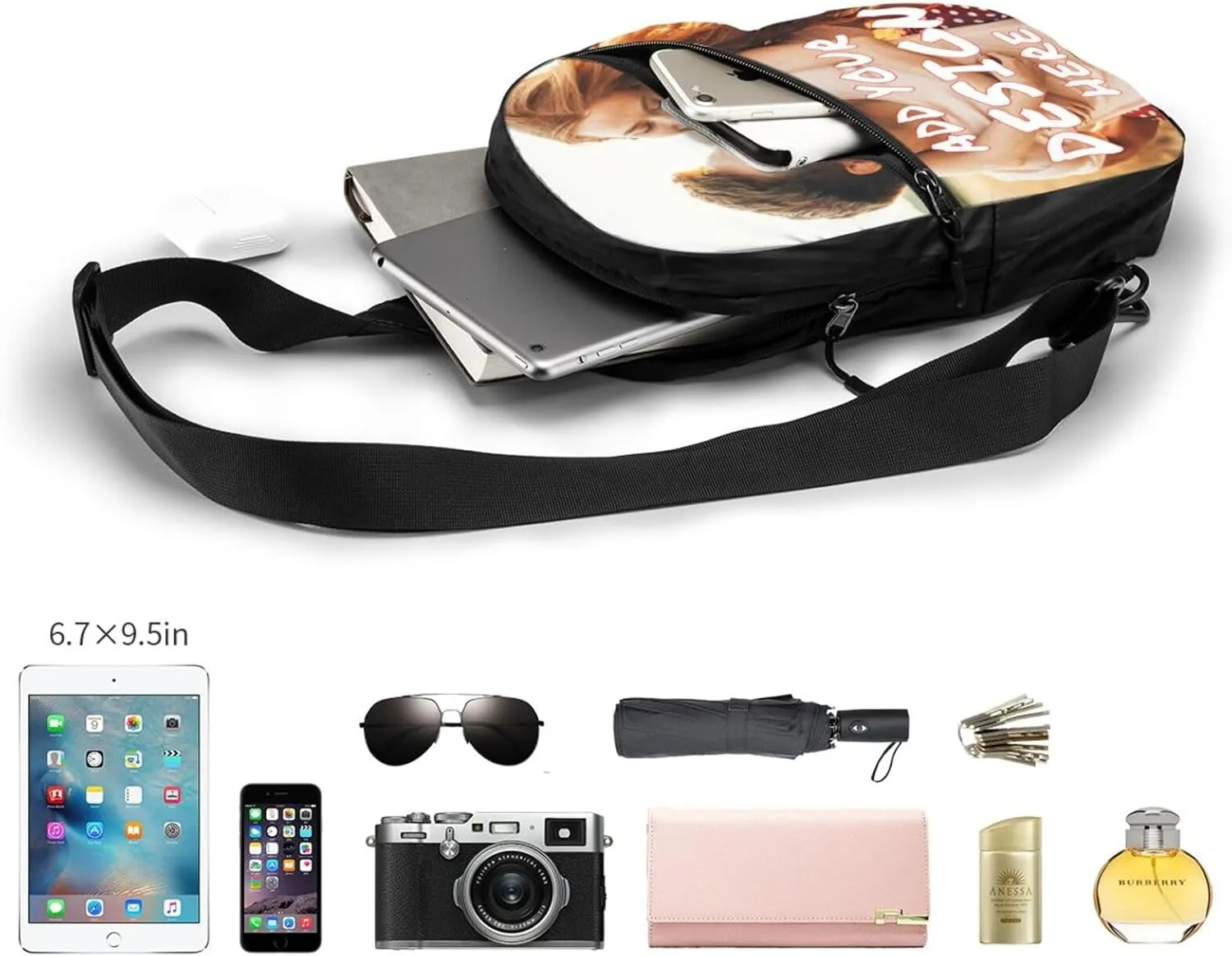 Sling Bag,Personalized Sling Bag Custom Chest Bags Add Your Photo/Text/Logo,Customizable Chest Shoulder Bag For Men Women