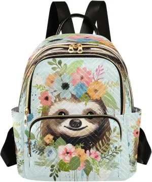 Sloth Tropics Backpack Purse for Women Fashion Small Mini Daypack Purse for Lady Anti-theft Shoulder Bag Sports Hiking Ladies Daypack