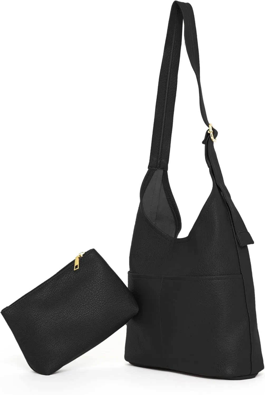 Slouchy Hobo Bags for Women - Soft Vegan Leather Large Tote Handbag with Coin Purse, Trendy Crossbody Shoulder Bag for Work
