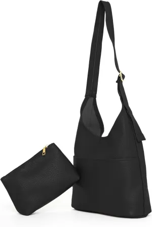 Slouchy Hobo Bags for Women - Soft Vegan Leather Large Tote Handbag with Coin Purse, Trendy Crossbody Shoulder Bag for Work