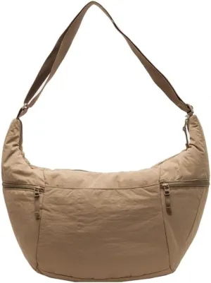 Slouchy Sling Bag for Women Canvas Crescent Bag Hobo Purse with Adjustable Strap Saddle Bag for Travel