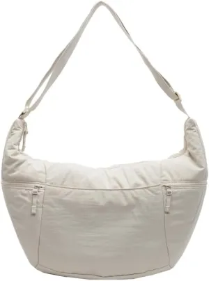 Slouchy Sling Bag for Women Canvas Crescent Bag Hobo Purse with Adjustable Strap Saddle Bag for Travel