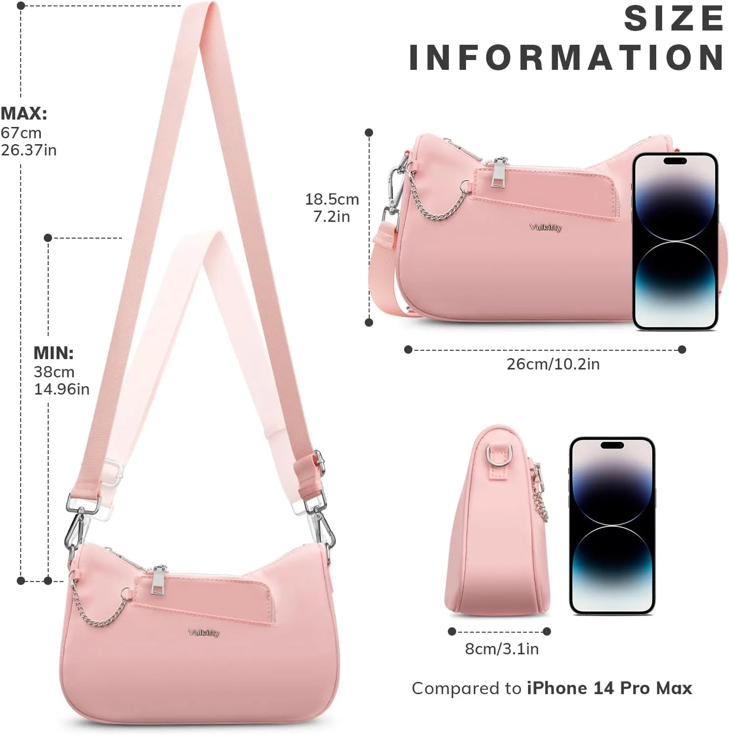 Small Crossbody Bag for Women Trendy Design Shoulder Side Bag Clutch with Coin Purse & Adjustable Strap