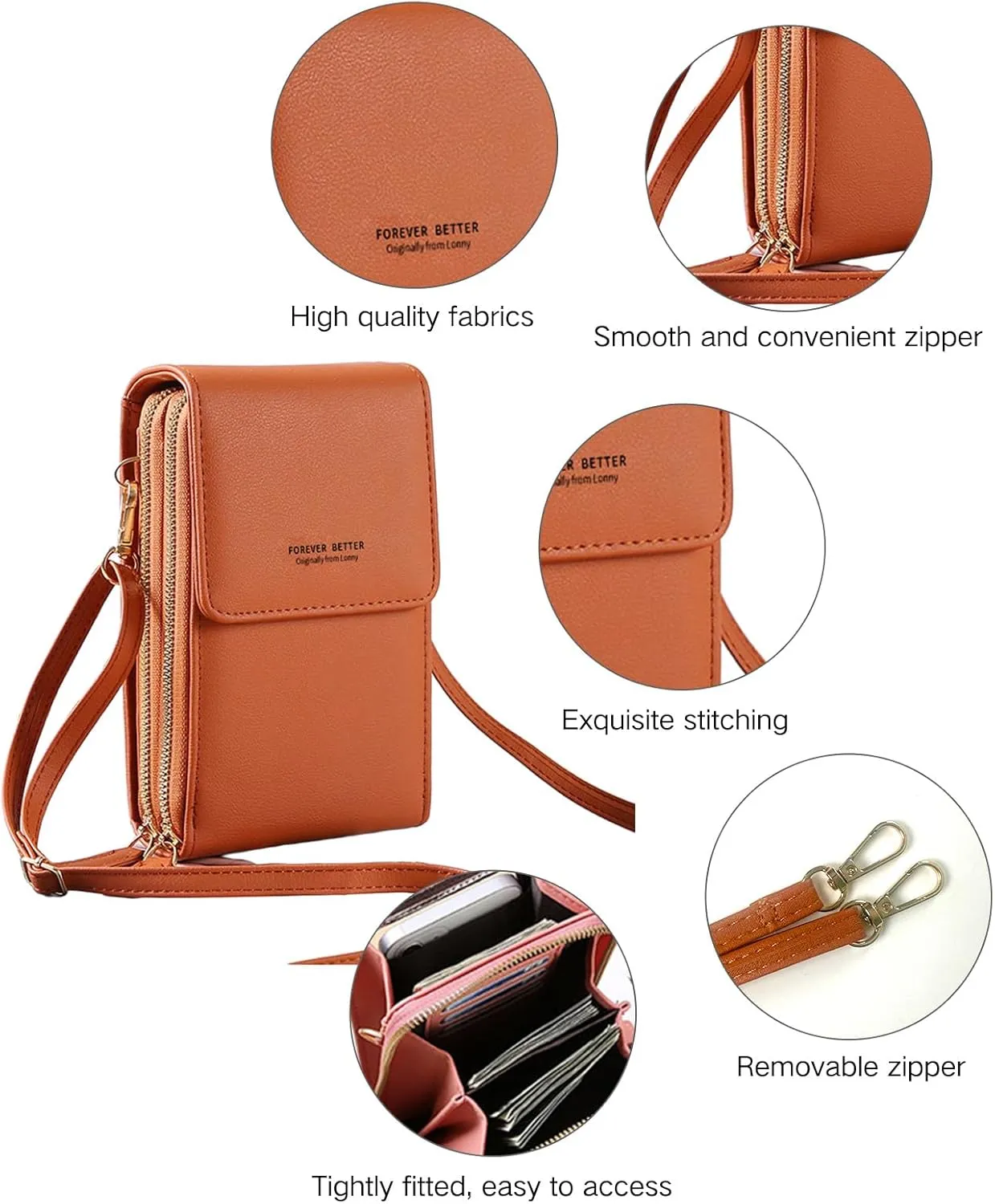 Small Crossbody Cell Phone Bag for Women, Mini Shoulder Purse with Credit Card Slots
