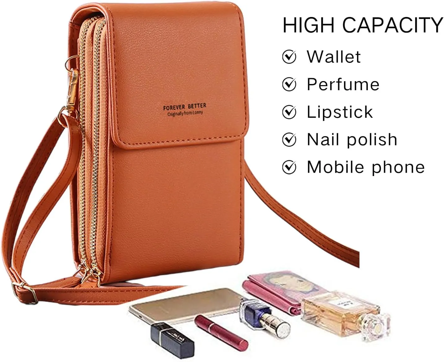 Small Crossbody Cell Phone Bag for Women, Mini Shoulder Purse with Credit Card Slots
