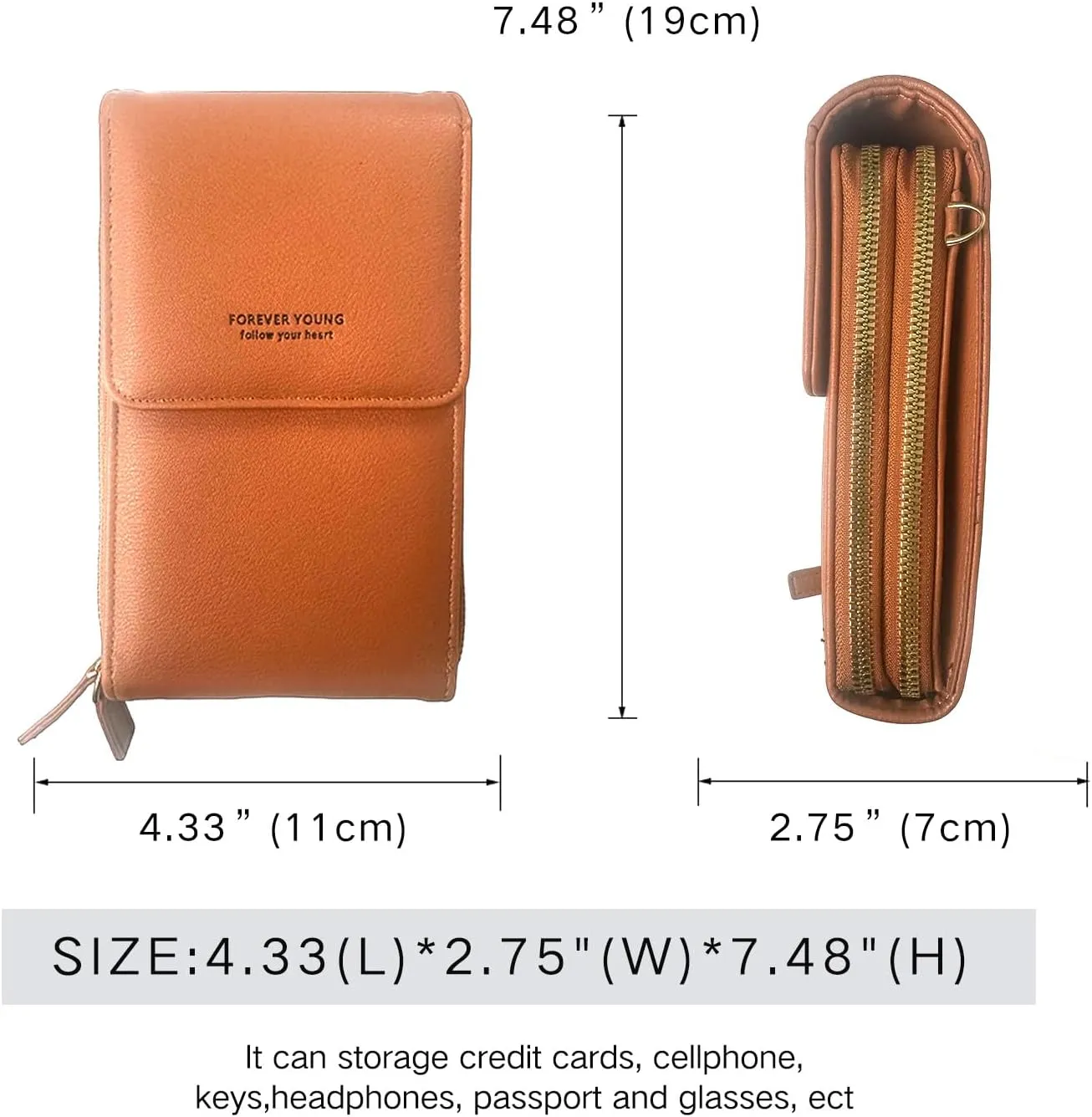 Small Crossbody Cell Phone Bag for Women, Mini Shoulder Purse with Credit Card Slots