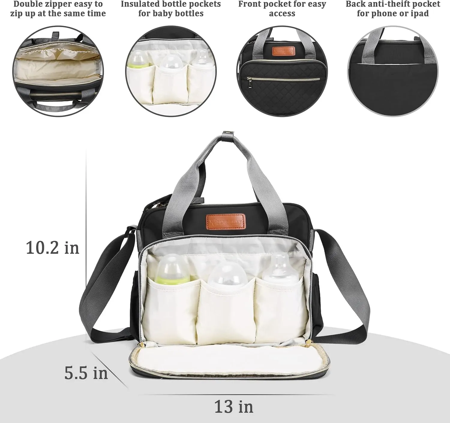 Small Diaper Bag Tote for Girls Baby Nappy Bag - Travel&Outdoor Stroller Organizer Cute Diaper Maternity Bag for Mom Daddy