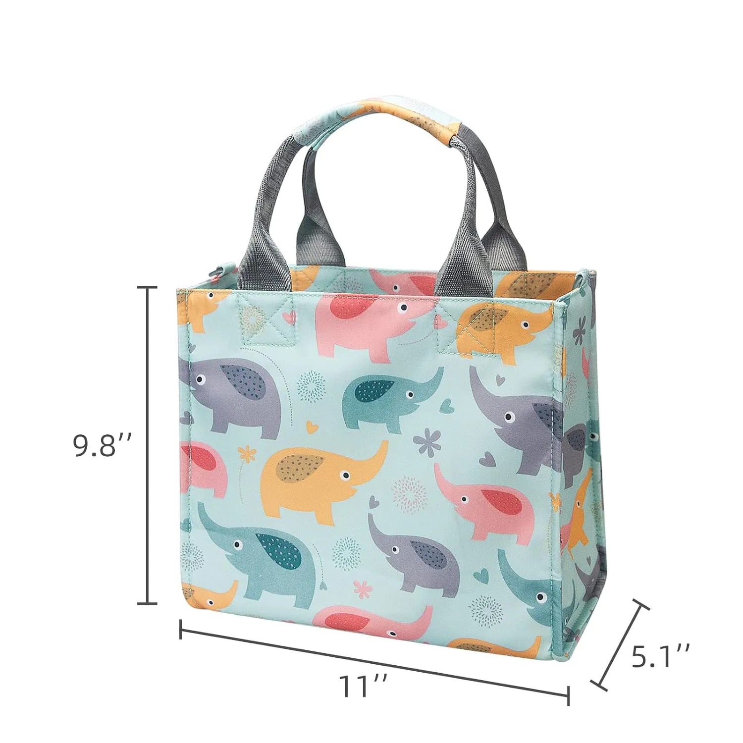 Small Diaper Bags Waterproof Travel Tote Mini Diaper Bag Multi-Function Baby Bags Crossbody Purse(Blue Elephant)