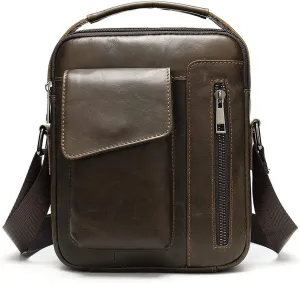 Small Messenger Bag for Men Retro Handbag, Leather Small Shoulder Bag Tablet Handbag Crossbody Satchel Bag