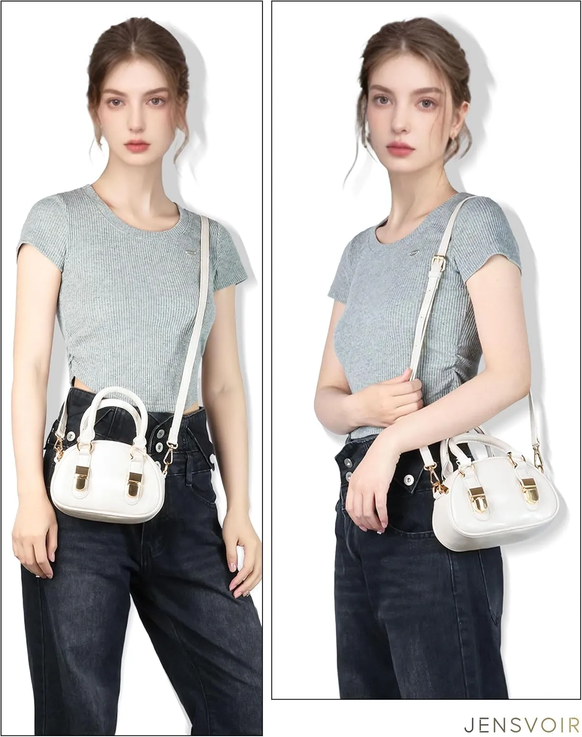 Small Purse for Women - Mini Crossbody Bag PU Leather Clutch Shoulder Bag Removable Strap Handbag Zipper Closure