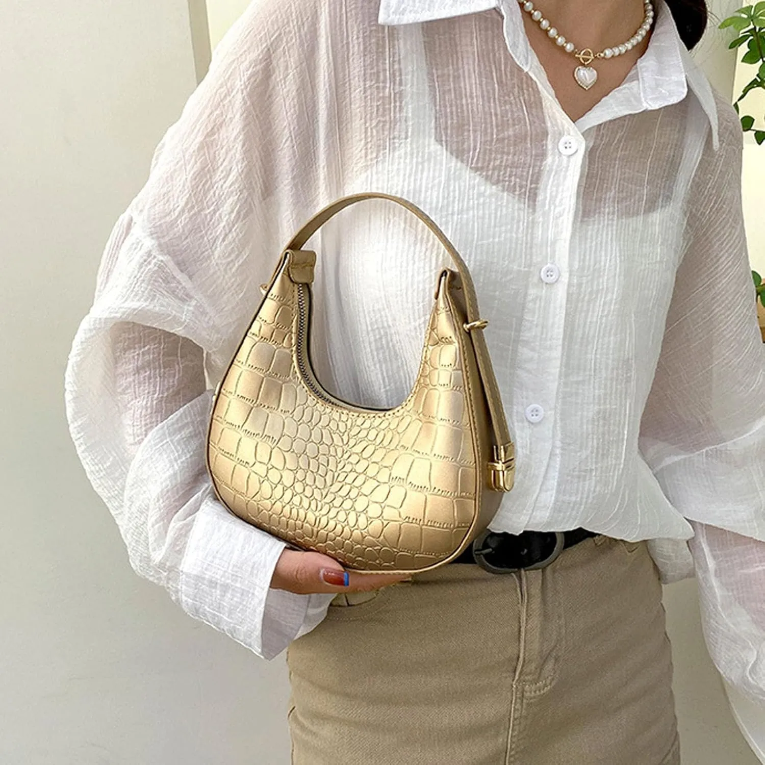 Small Shoulder Bag, Top Handle Bag, Minimalist, Large Capacity, Multiple Use Method for Weekend Getaways