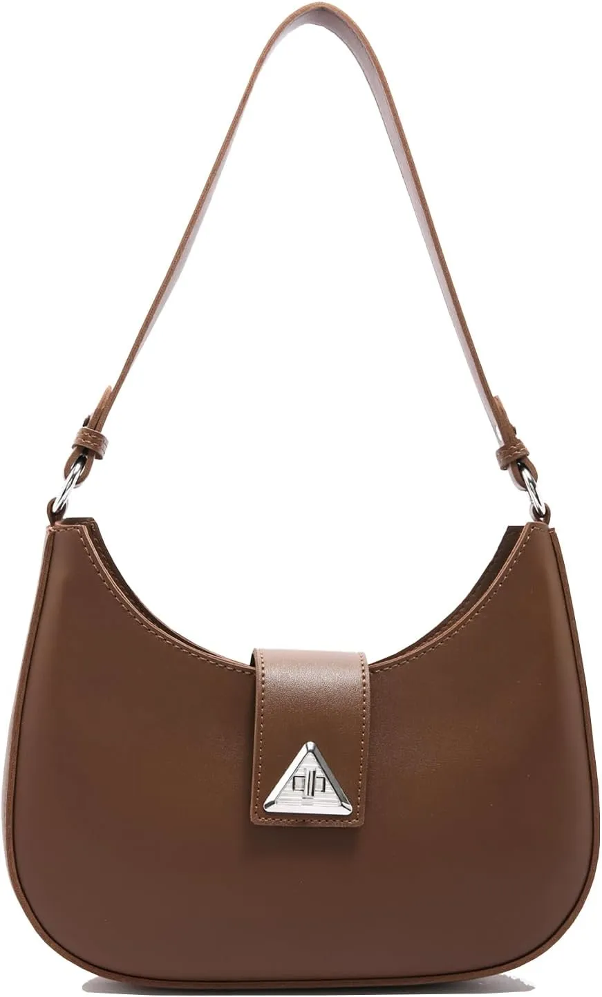 Small Shoulder Purse for Women - Mini Leather Shoulder Bag Little Tote Bag Trendy Hobo Bag with Zipper
