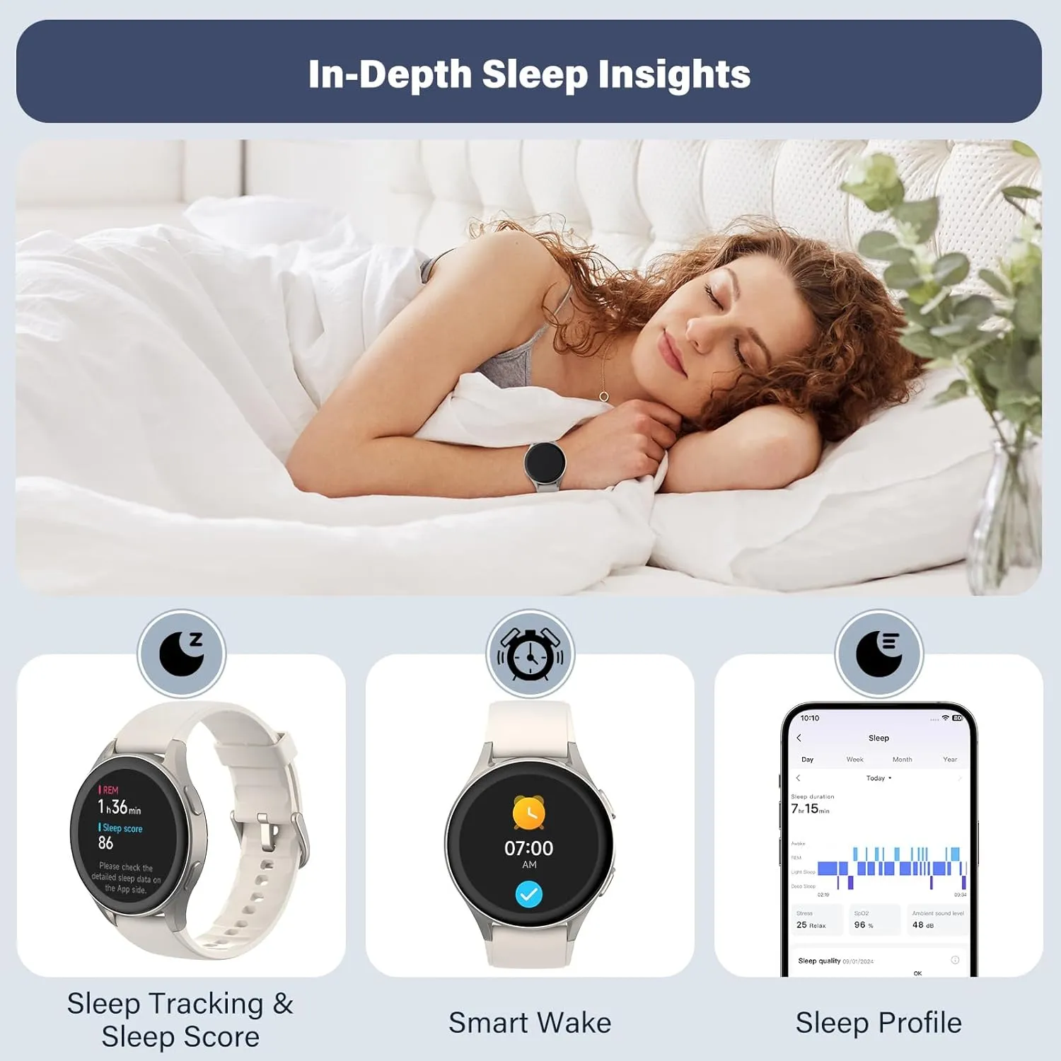 Smart Watch, Built-in Alexa, GPS, VO2 Max, HRV, SpO2 Sleep Monitoring, Noise Detection, Women's Health, Sports Tracking, Notifications, 1.32" AMOLED, Compass, Altimeter (Bluetooth, Gray, 43mm)