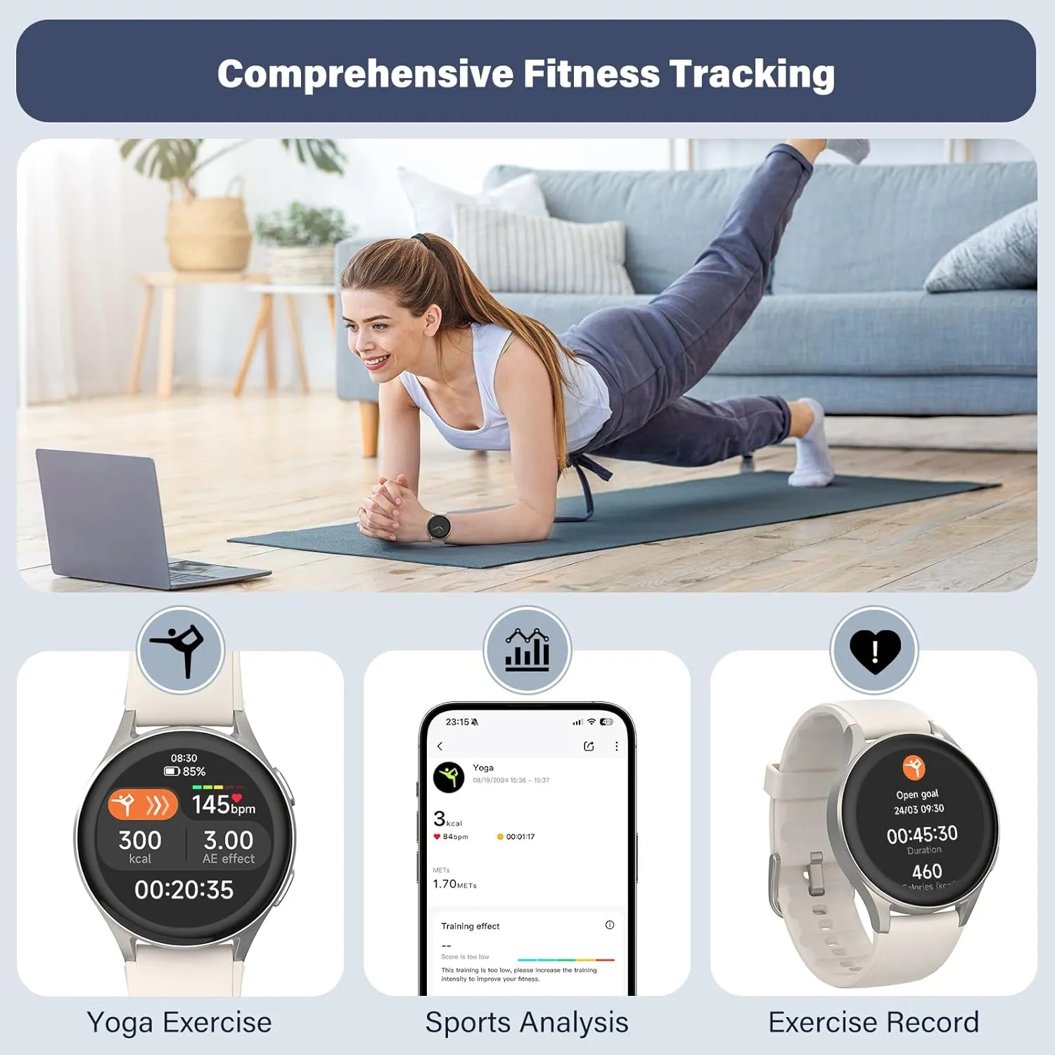 Smart Watch, Built-in Alexa, GPS, VO2 Max, HRV, SpO2 Sleep Monitoring, Noise Detection, Women's Health, Sports Tracking, Notifications, 1.32" AMOLED, Compass, Altimeter (Bluetooth, Gray, 43mm)
