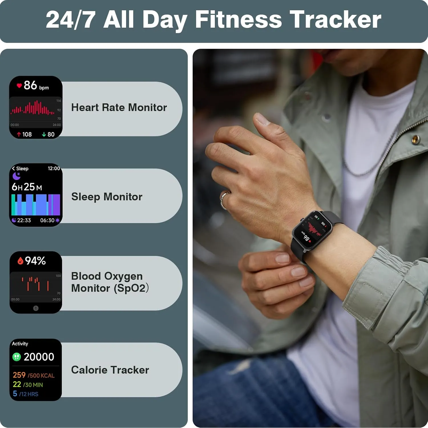 Smart Watches for Men Women iPhone & Android, Alexa Bulit-in, 1.8" Touch Screen Smart Watch with Answer/Make Calls, Fitness Tracker with Heart Rate/Sleep/SpO2 Monitor, IP68 Waterproof,120  Sport Modes