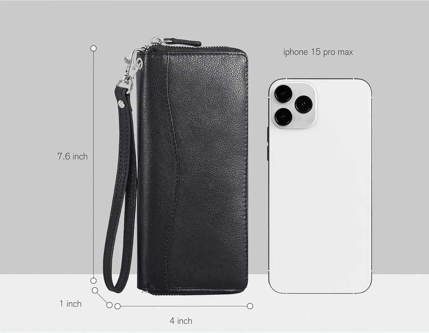 Smooth Nappa Leather Wallet for Women - RFID Womens Wallet Clutch with 8 Credit Card Holder, Coin Pocket