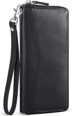 Smooth Nappa Leather Wallet for Women - RFID Womens Wallet Clutch with 8 Credit Card Holder, Coin Pocket