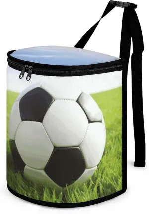 Soccer Ball On Grassy Foldable Car Trash Bag Hanging New Trash Can for Car Car Garbage Bags Car Trash Bag Can Hang from Headrest for Car Home Office