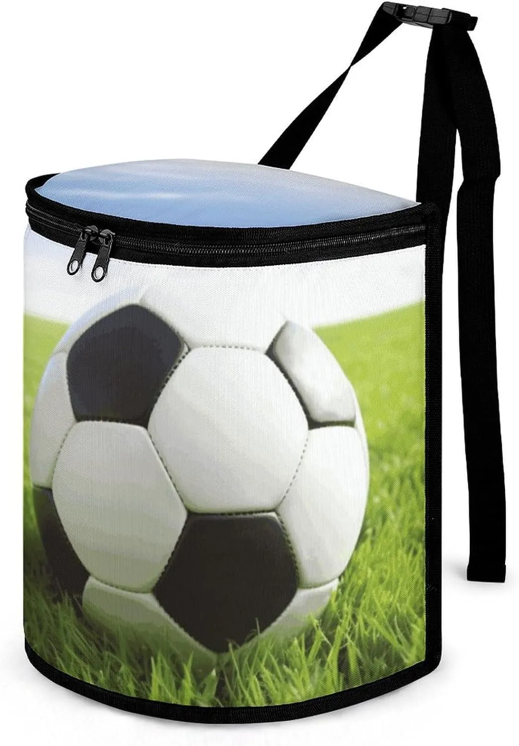 Soccer Ball On Grassy Foldable Car Trash Bag Hanging New Trash Can for Car Car Garbage Bags Car Trash Bag Can Hang from Headrest for Car Home Office