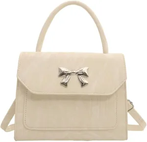 Solyinne Crossbody Bag for Women Bow with Adjustable Strap Y2k Chic Cute Leather Designer Clutch Shoulder Bag