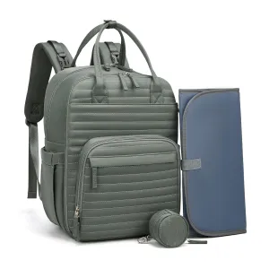 Somago Baby Diaper Backpack Multifunction Travel Essentials Baby Bag backpack for Baby Boys Girls with Changing pad Stroller Straps Pacifier Case Insulated Pockets(Dark green)