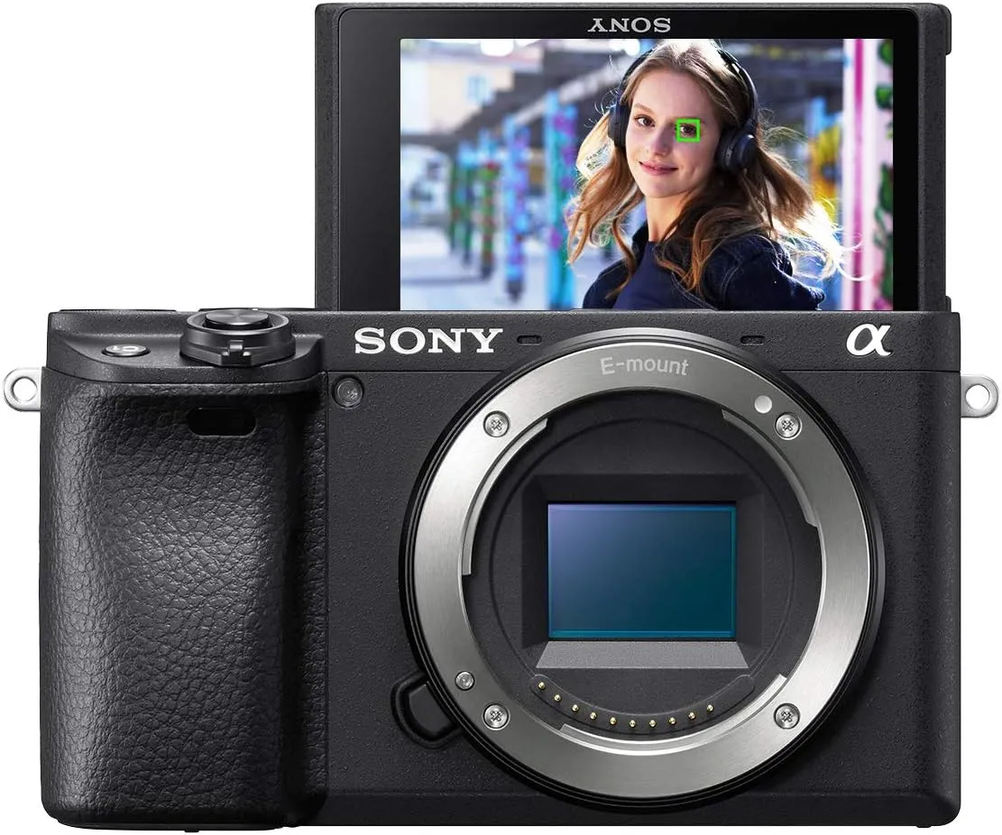 Sony Alpha a6400 Mirrorless Camera: Compact APS-C Interchangeable Lens Digital Camera with Real-Time Eye Auto Focus, 4K Video & Flip Up Touchscreen - E Mount Compatible Cameras - ILCE-6400/B Body