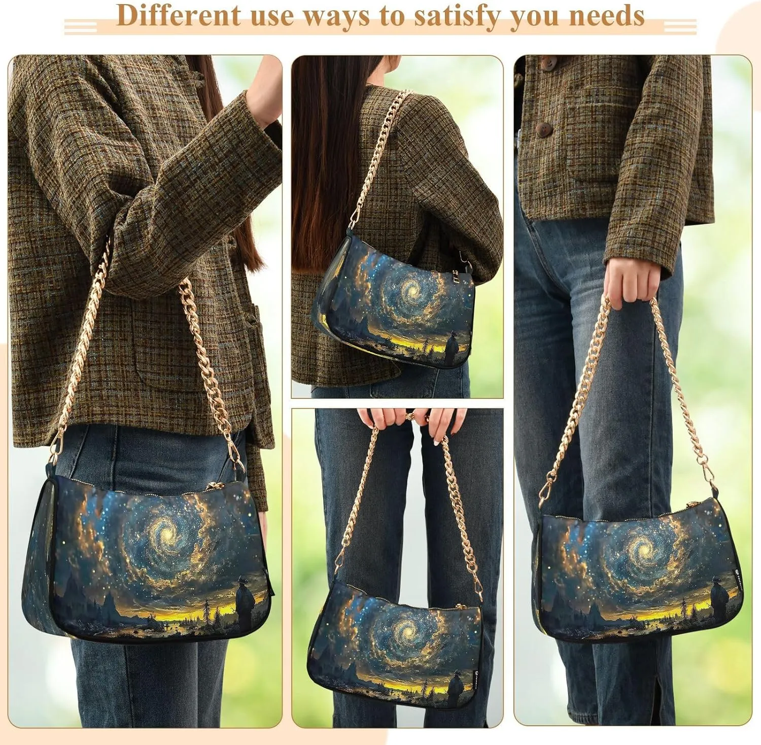 Space Solar System Planets Elements Woman Tote Bag Purse, Womens Crossbody Bag