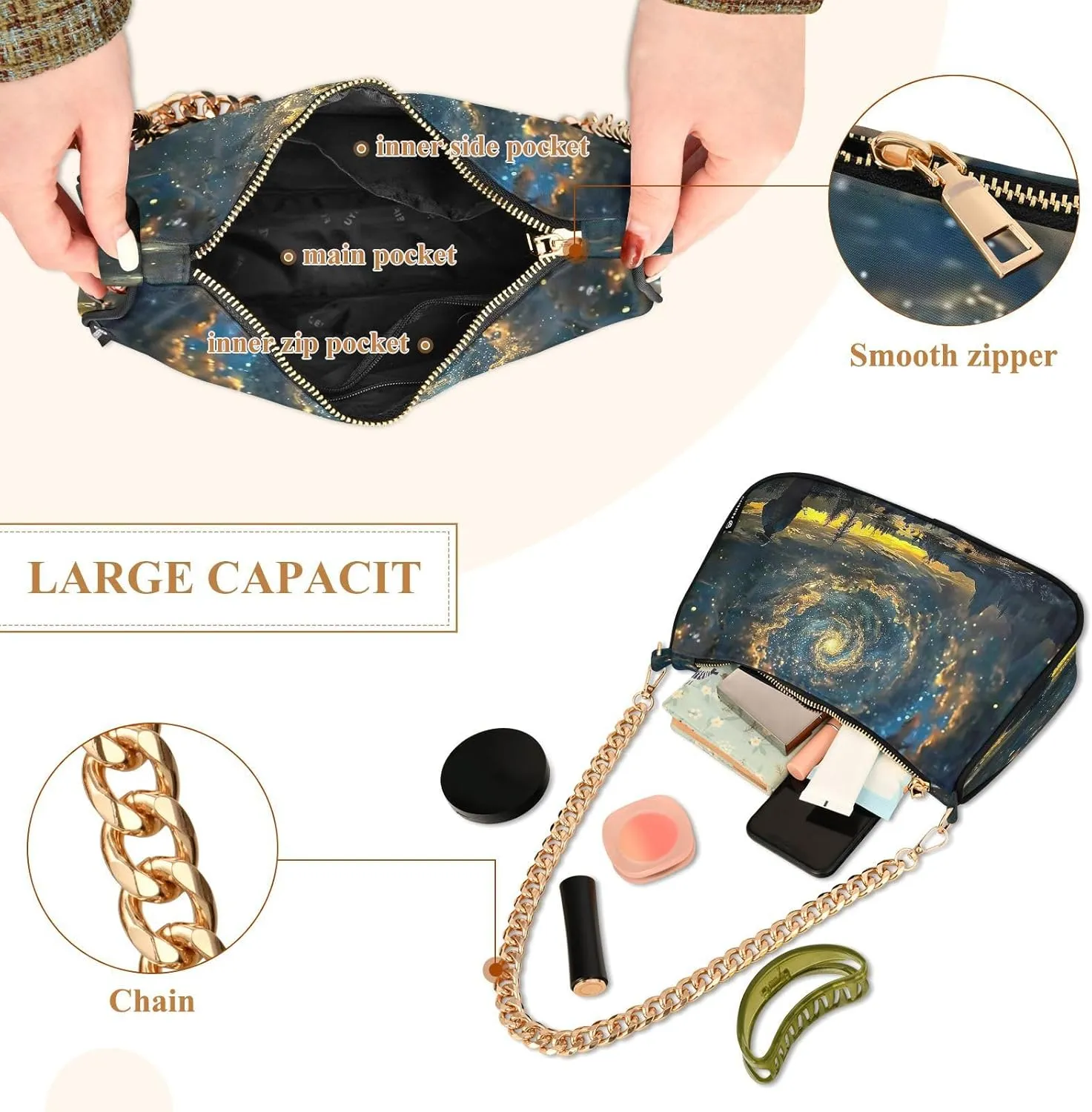 Space Solar System Planets Elements Woman Tote Bag Purse, Womens Crossbody Bag