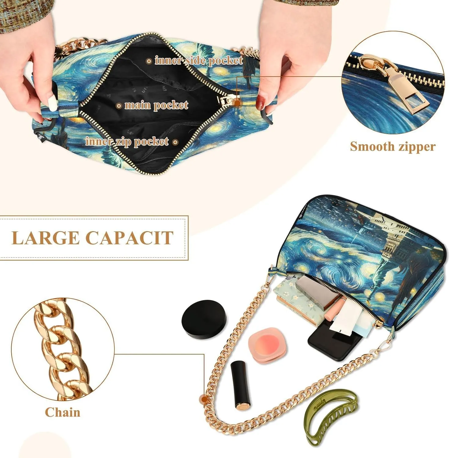 Space Solar System Planets Elements Woman Tote Bag Purse, Womens Crossbody Bag