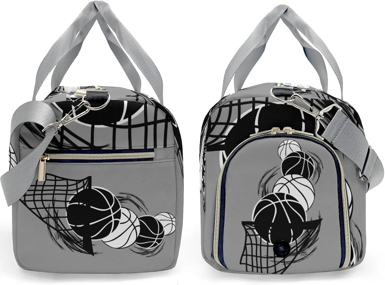 Sport Player Duffle Bag for Travel,Personalized Basketball Gray Carry on Bag Travel Bags Overnight Weekend Gym Bag Carry On Luggage Bags